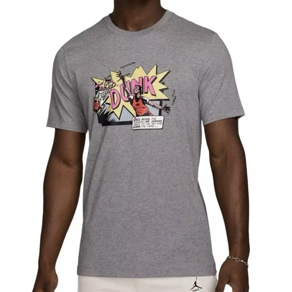Jordan T Shirt Size Small Mens Grey Brand Dunk Graphic